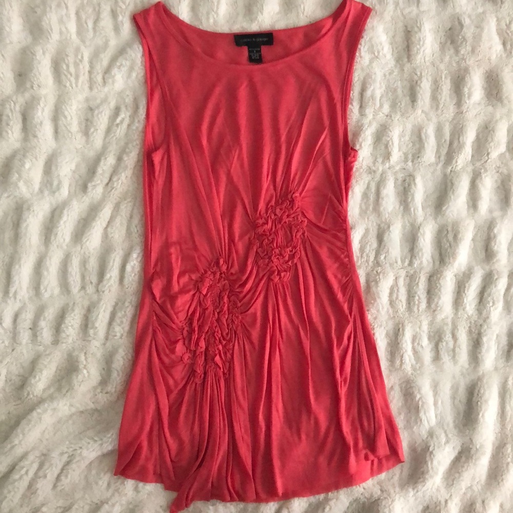 Long Cable and Gauge Peach Tank Top